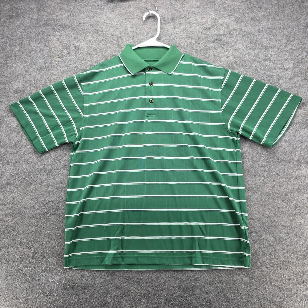 Grand Slam Polo Shirt Mens Medium Striped Golf Performance Lightweight Polyester